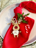 Customised Engraved wooden Reindeer