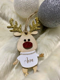 Customised Engraved wooden Reindeer