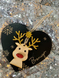 Reindeer customised tree decoration