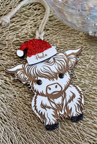 Christmas Highland cow