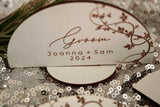 Free standing place card name setting