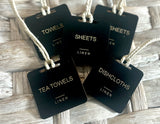 Square wooden engraved tags