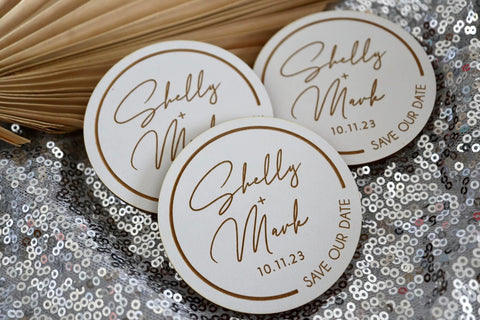 Engraved save the date magnets
