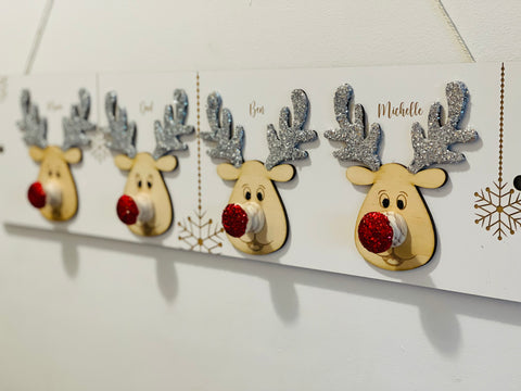 Reindeer stocking hanger