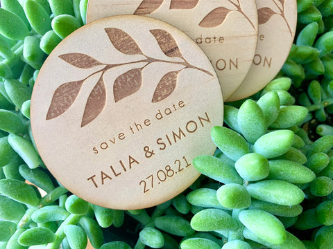 Engraved save the date magnet