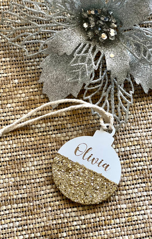 Glitter embossed Christmas decorations