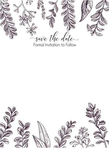 Floral black and white backing card