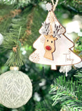 Reindeer wooden Christmas tree ornament