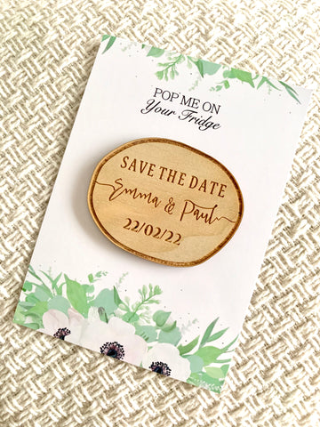 Combined backing cards and save the date magnet