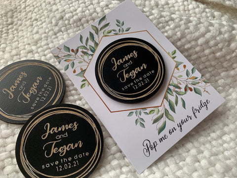 Combined Black hoop Save the date and backing card