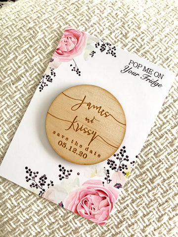 Combined save the date magnet and backing card set