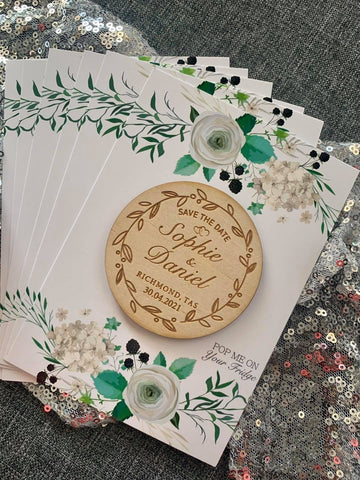 Combined Backing card and Save the date magnet