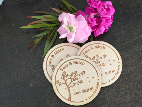 Save the Date love tree magnets