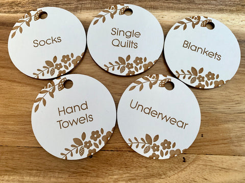 Customise your own Floral linen tags