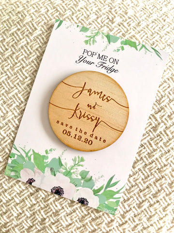 Combined Backing card and Save the date magnet