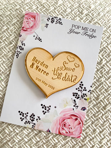 Combined save the date magnet and backing card set