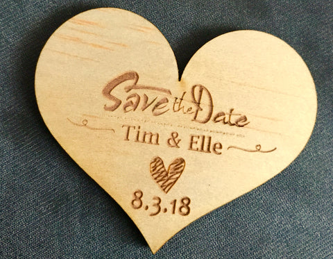 Heart shaped Save the Date Magnets