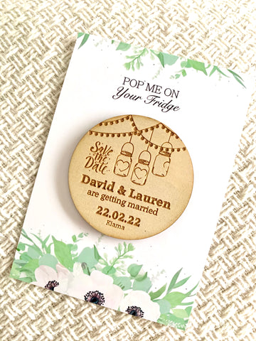Combined Backing Card and save the date magnet