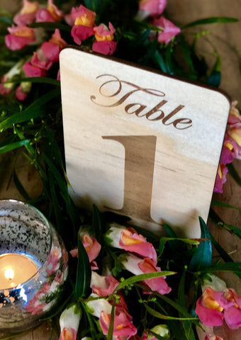 Table numbers Square standing