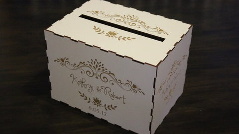 Wooden melamine coated card box