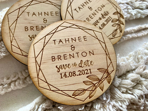 Geometric detailed save the date magnet