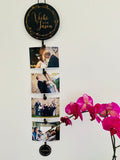 Black wooden engraved photo hangers