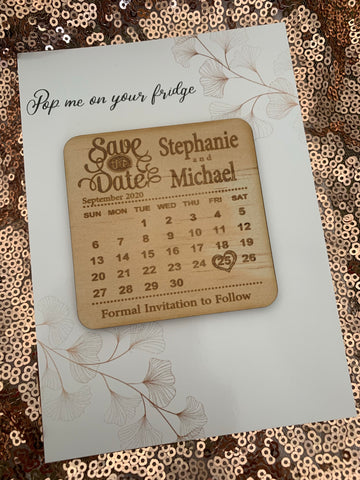 Calendar Save the date with backing card