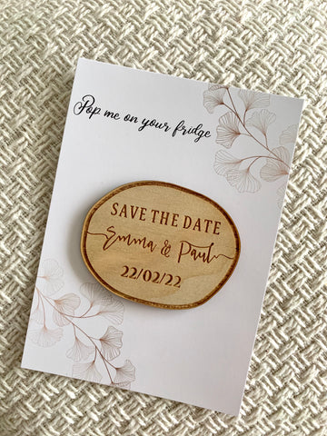 Combined save the date magnet and backing card set