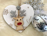 Reindeer customised tree decoration
