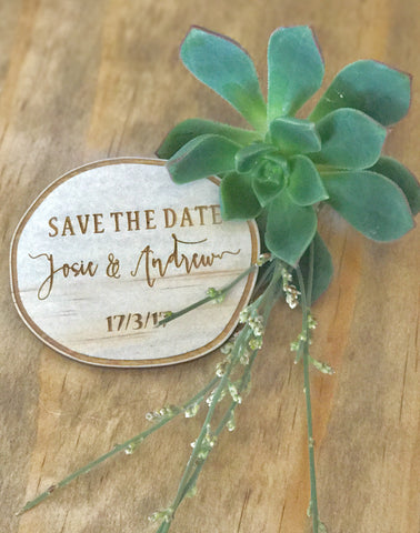 Save the Date wooden round