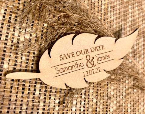 Leaf design Save the date magnet