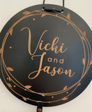 Black wooden engraved photo hangers