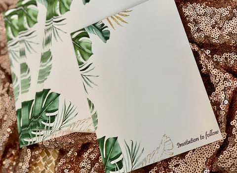 Monstera and palm design backing card