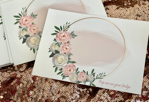 Floral wreath backing card