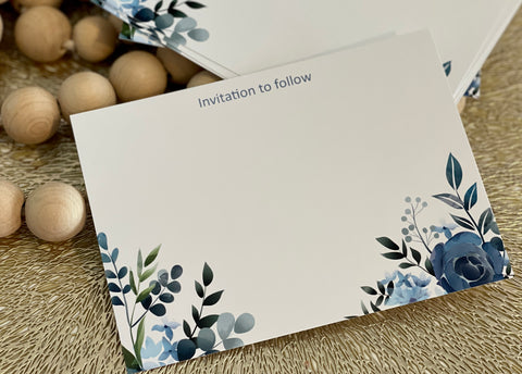 Blue toned floral backing card