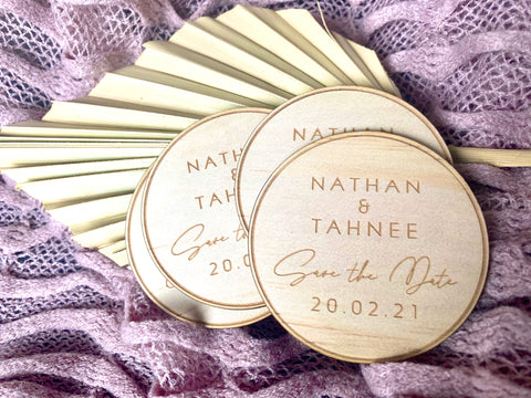Customised engraved save the date magnet