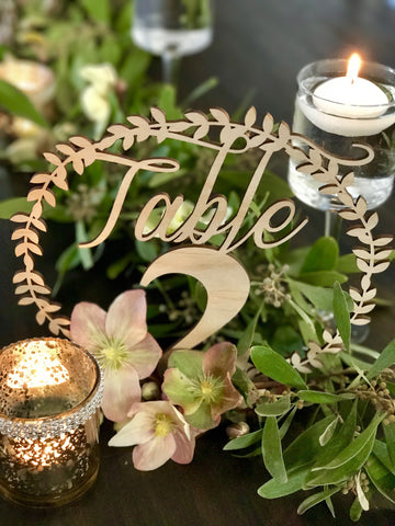 Wreath table numbers